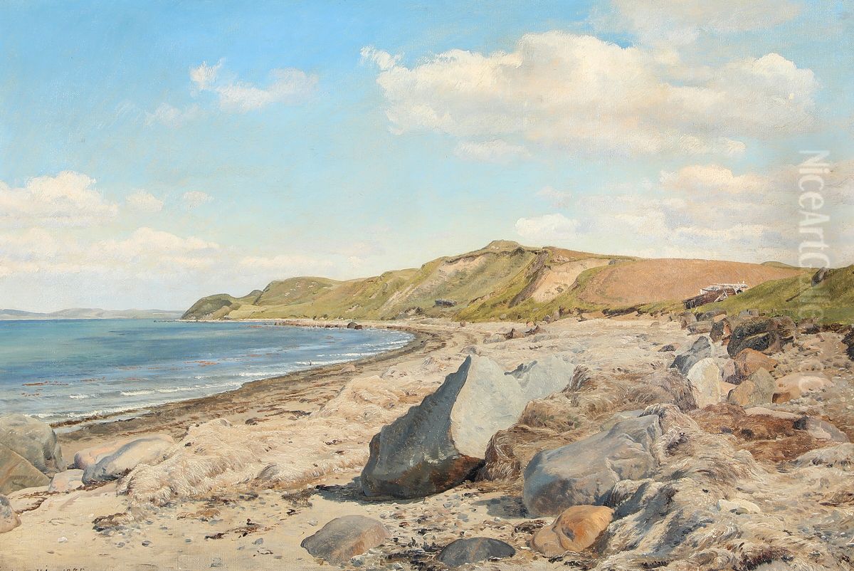 Parti fra Helgenaes med Mols bjerge i baggrunden Oil Painting by Janus Andreas Bartholin La Cour