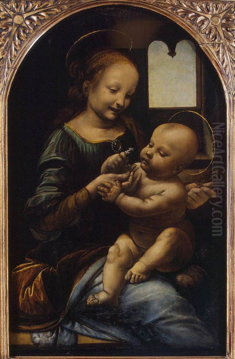 Madonna with a Flower (Madonna Benois) Oil Painting by Leonardo Da Vinci