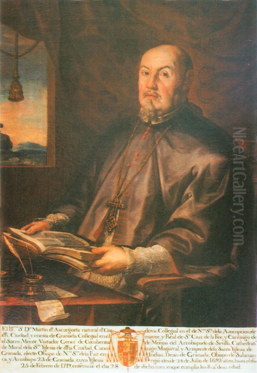 Retrato del arzobispo de Granada Martin de Ascargorta Oil Painting by Jose Risueno