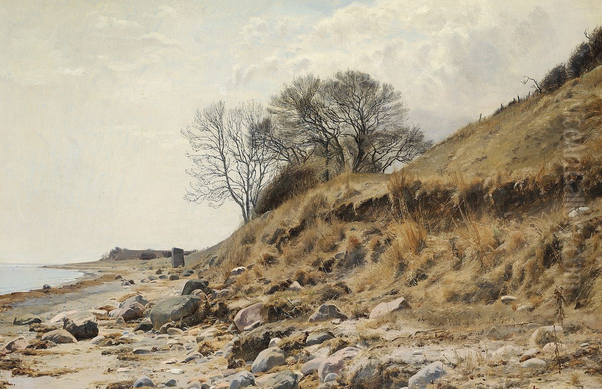 View from a beach. Oil Painting by Janus Andreas Bartholin La Cour