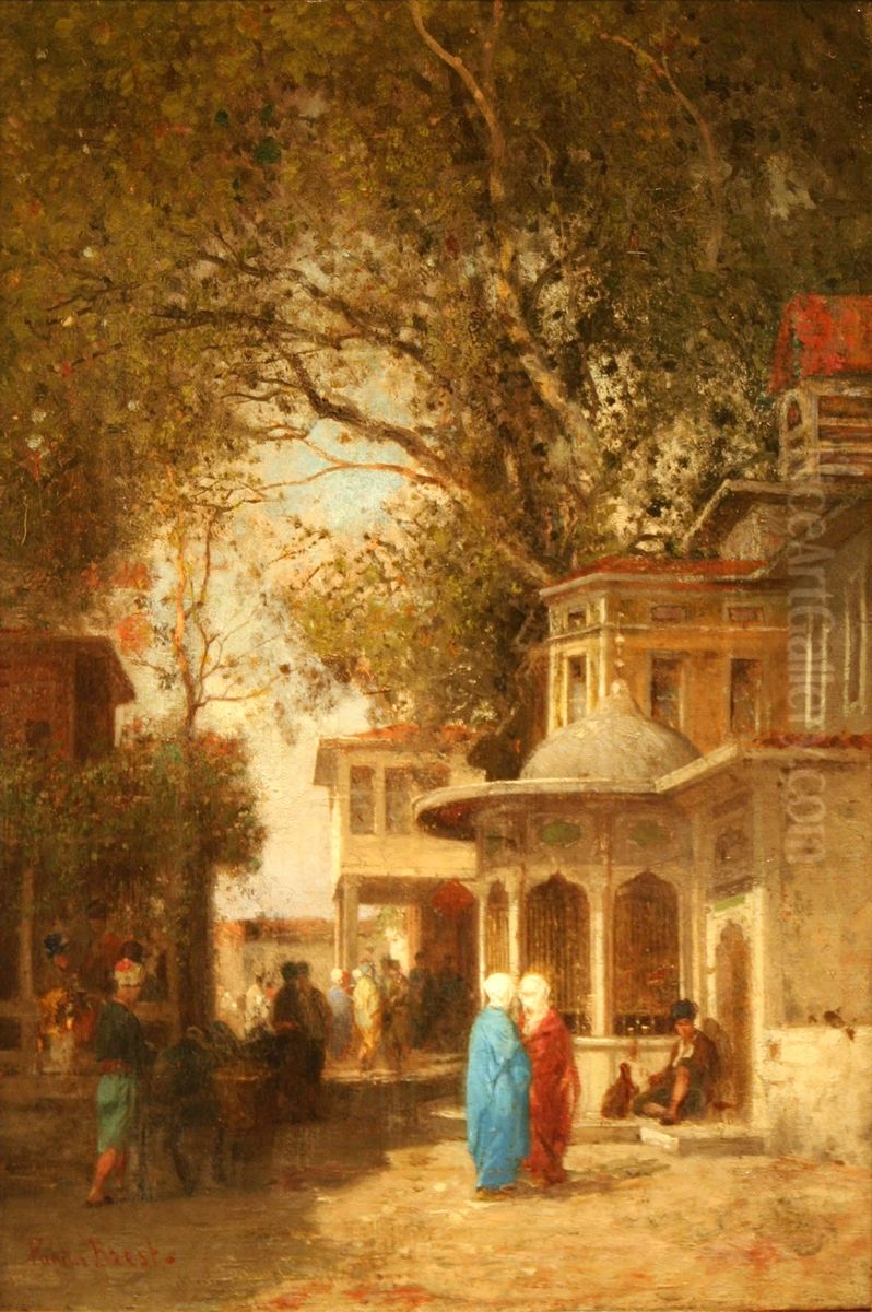 The Street Oil Painting by Fabius Brest