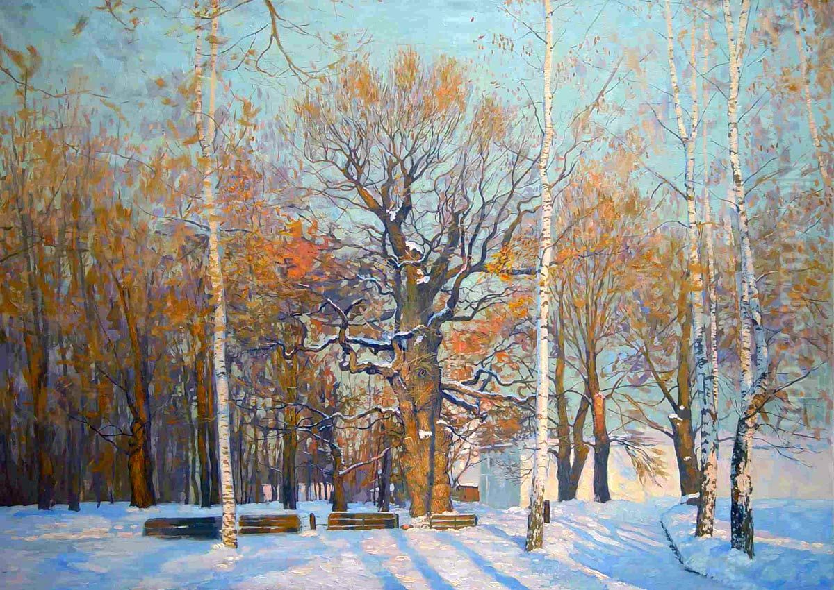 Vieux chene a Kolomenskoye. Huile sur toile. 120 * 166.5 cm. Oil Painting by Simon Kozhin