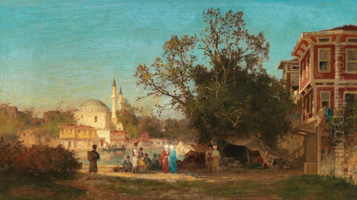 A capriccio of Constantinople Oil Painting by Fabius Brest