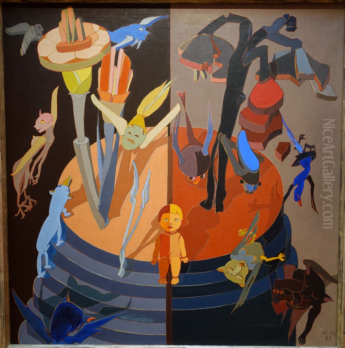 Creatures Oil Painting by Hannah Hoch