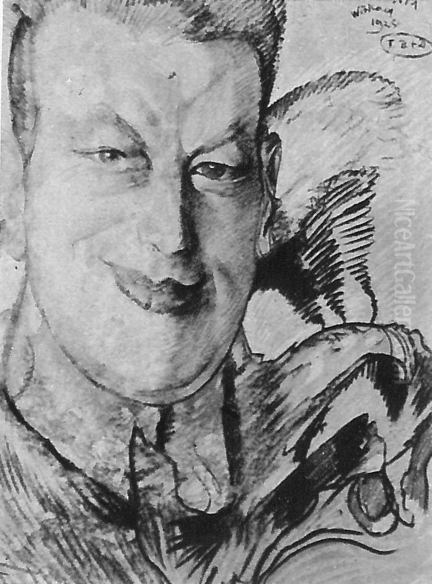 Portrait of Janusz Beaurain Oil Painting by Stanislaw Ignacy Witkiewicz (Witkacy)