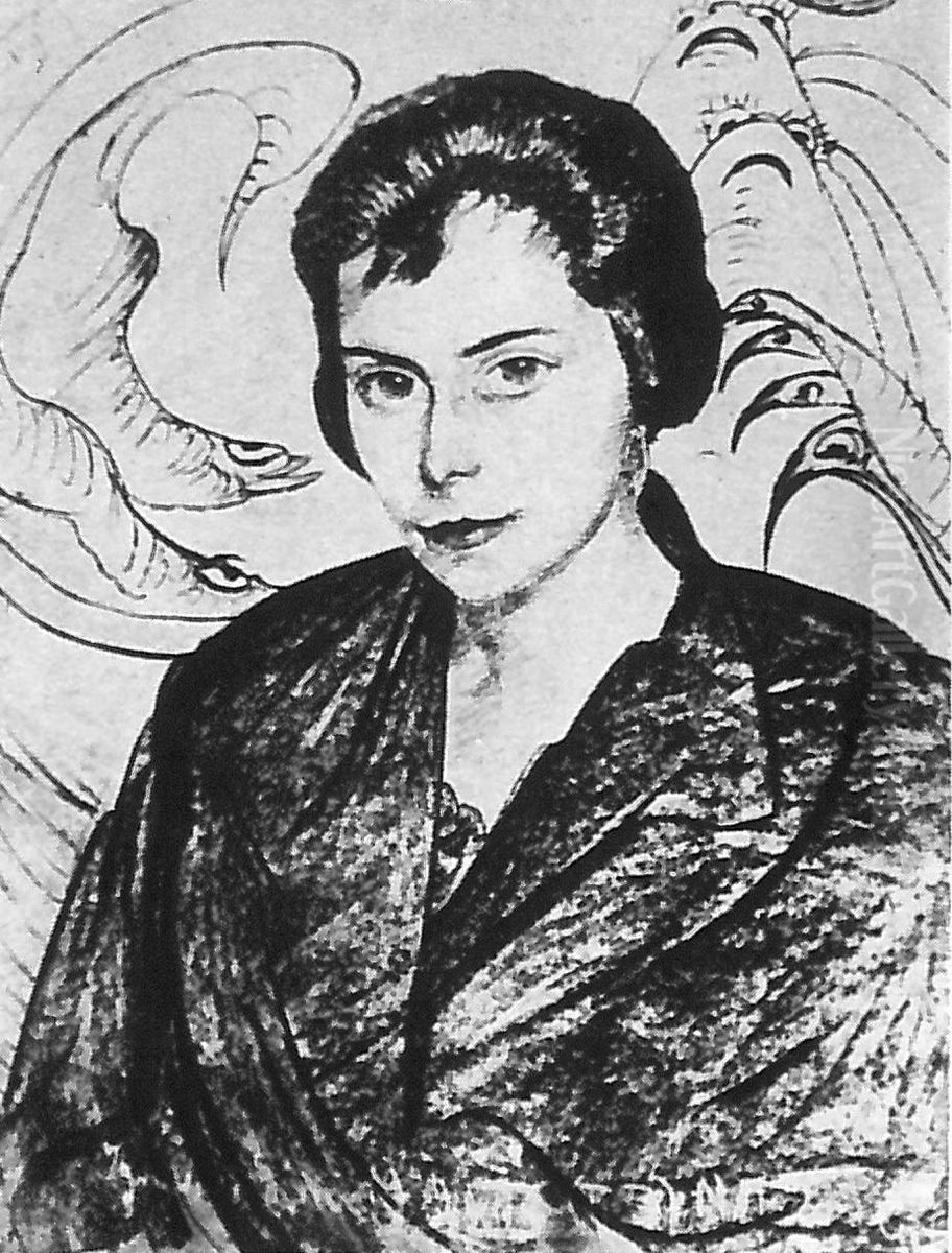 Portret kobiety z potworami Oil Painting by Stanislaw Ignacy Witkiewicz (Witkacy)