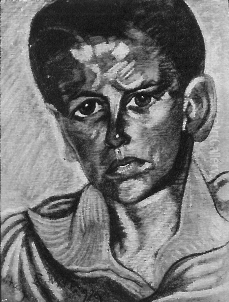 Portrait of Jerzy Burnat Oil Painting by Stanislaw Ignacy Witkiewicz (Witkacy)