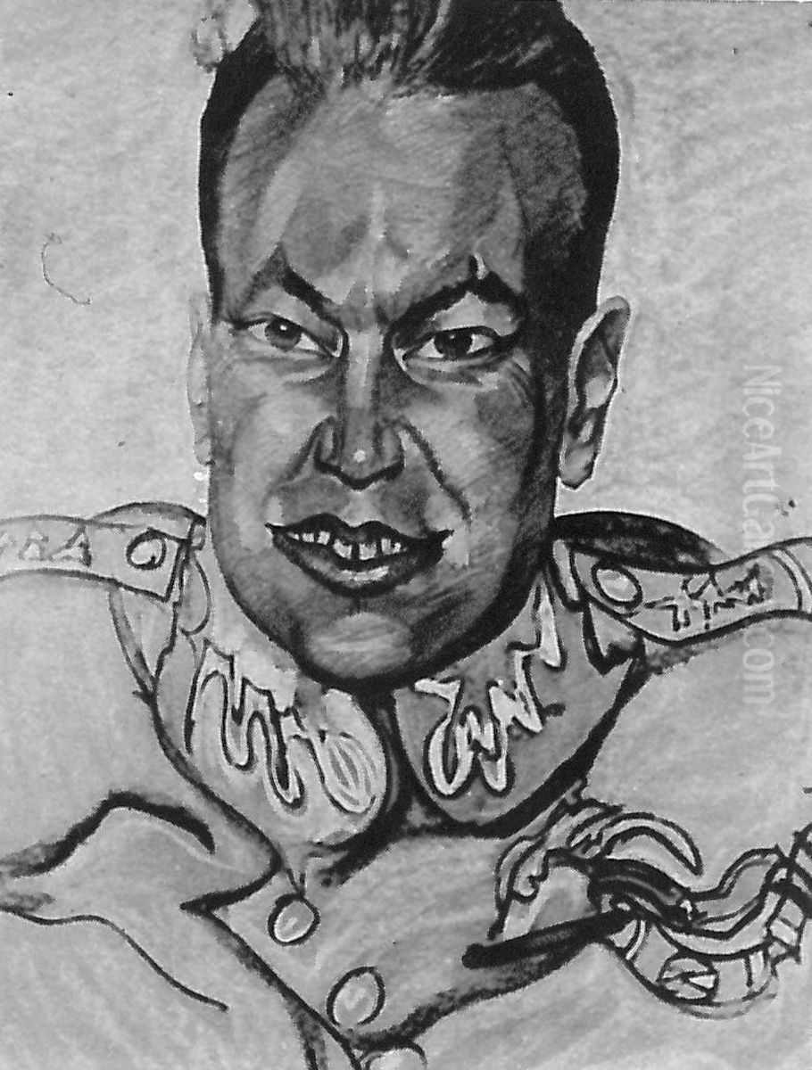 Portrait of Janusz Beaurain Oil Painting by Stanislaw Ignacy Witkiewicz (Witkacy)