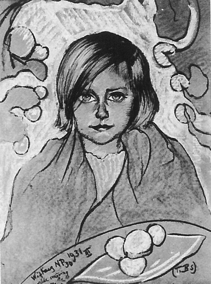 Portret Heleny Malochlebowej, jako dziewczynki Oil Painting by Stanislaw Ignacy Witkiewicz (Witkacy)