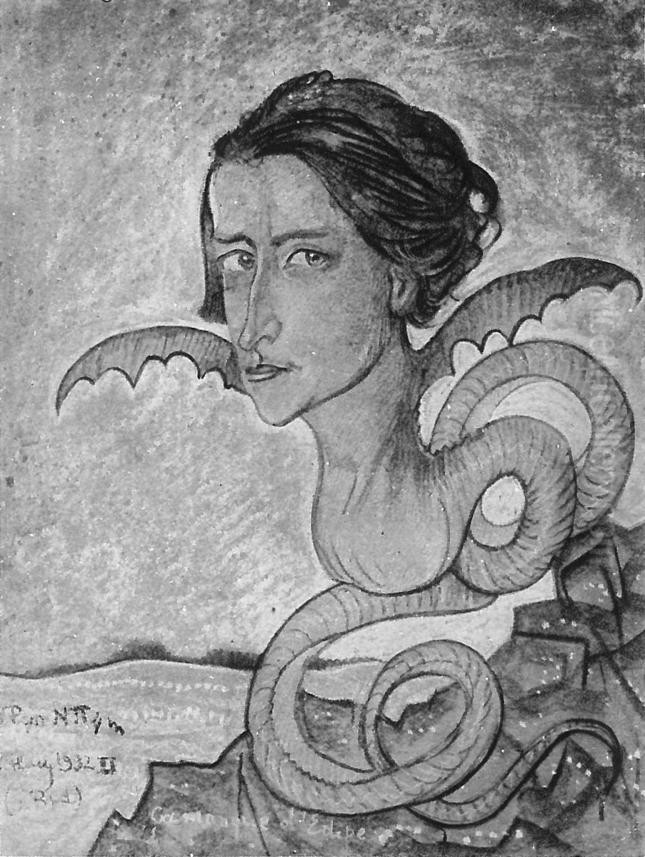 Portrait of Zofia Zawiszanka-Gasiorowska-Kernowa Oil Painting by Stanislaw Ignacy Witkiewicz (Witkacy)