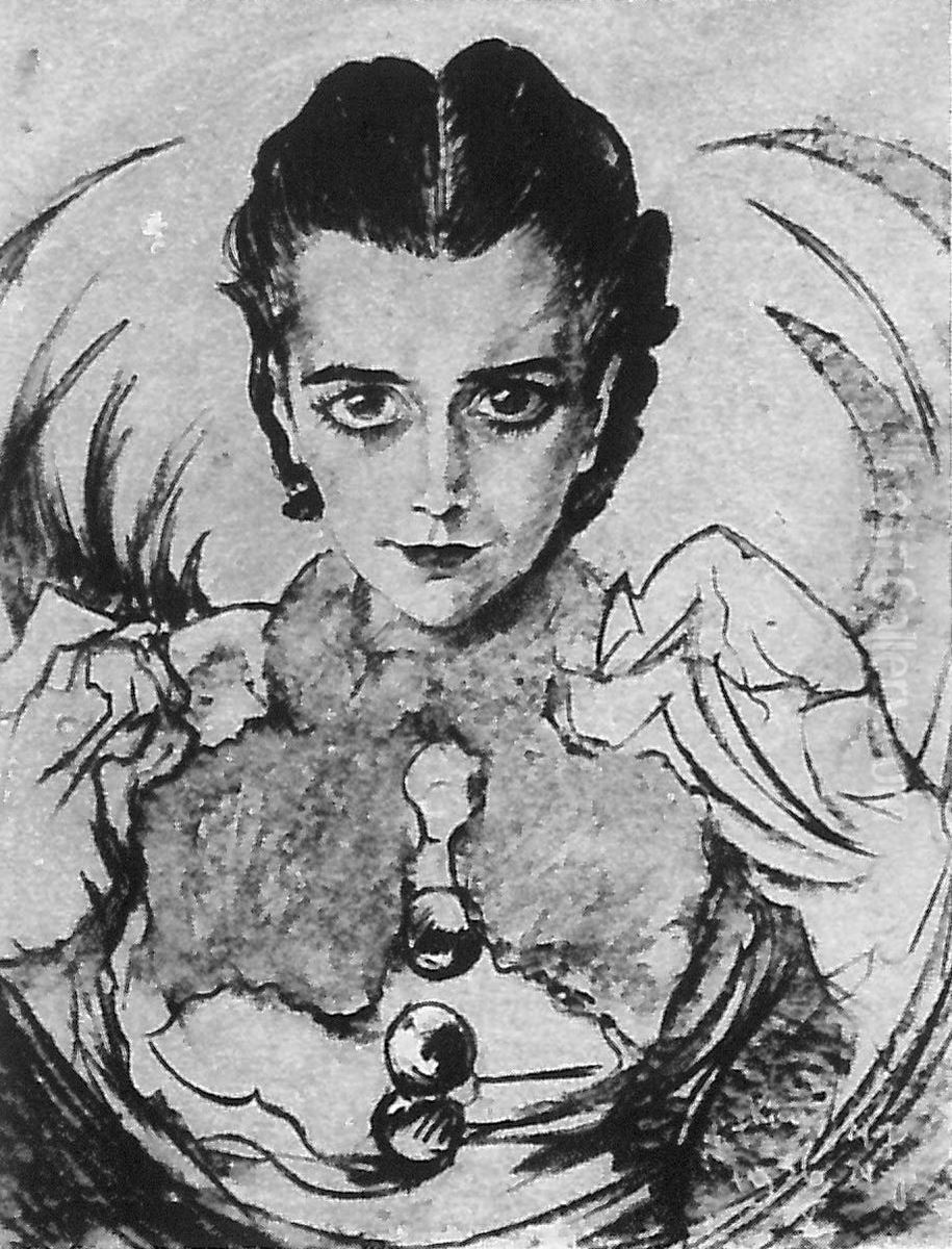 Portrait of Olimpia Slizowska Oil Painting by Stanislaw Ignacy Witkiewicz (Witkacy)