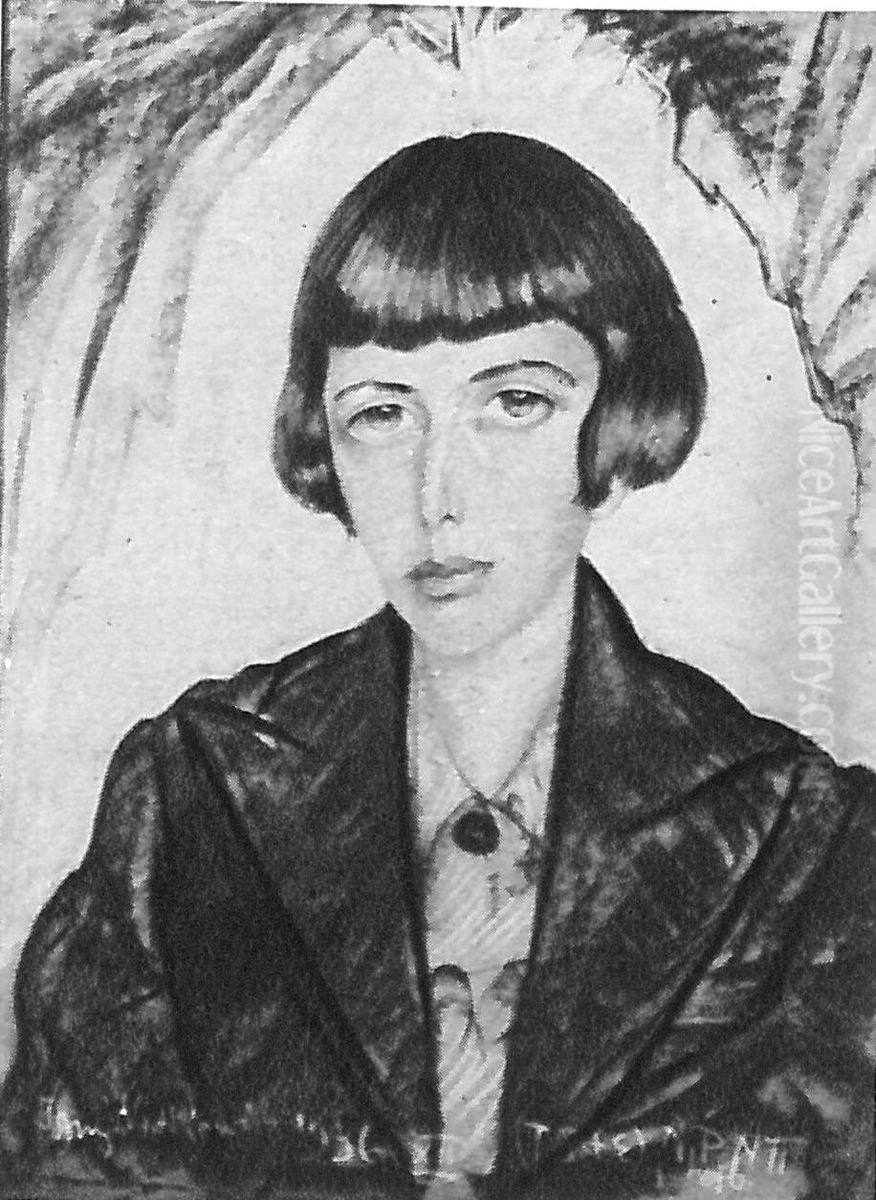 Portrait of Wanda Hrabowska Oil Painting by Stanislaw Ignacy Witkiewicz (Witkacy)