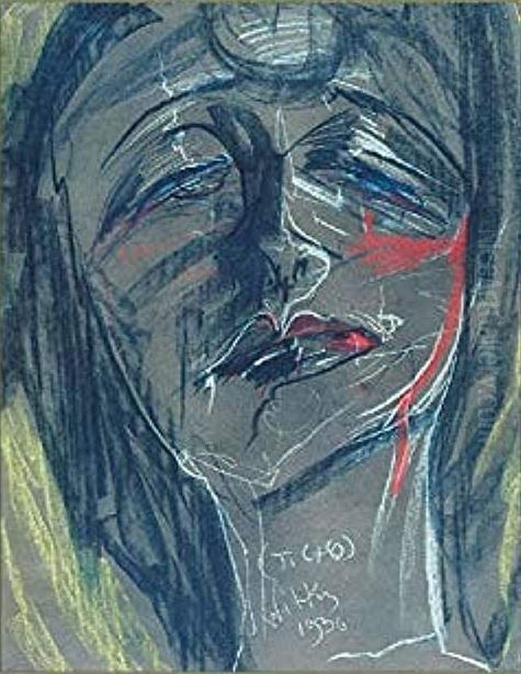 Portret Janiny Turowskiej-Leszczynskiej Oil Painting by Stanislaw Ignacy Witkiewicz (Witkacy)