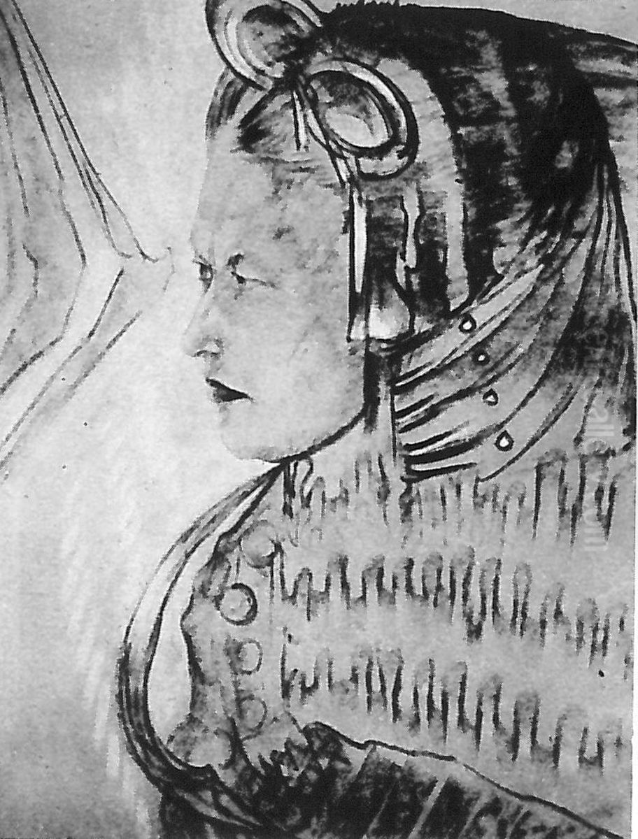 Portrait of Janusz Beaurain Oil Painting by Stanislaw Ignacy Witkiewicz (Witkacy)