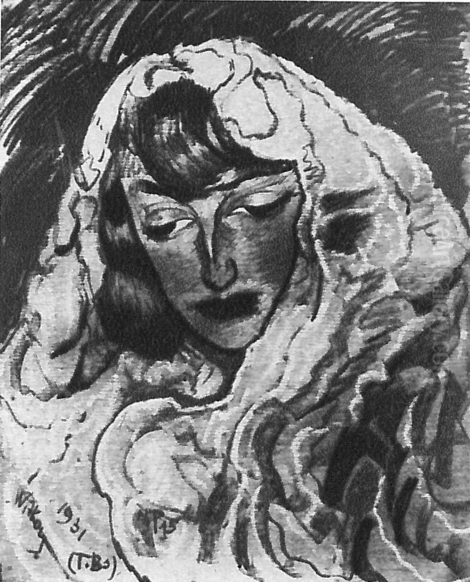 Portrait of Nena Stachurska Oil Painting by Stanislaw Ignacy Witkiewicz (Witkacy)