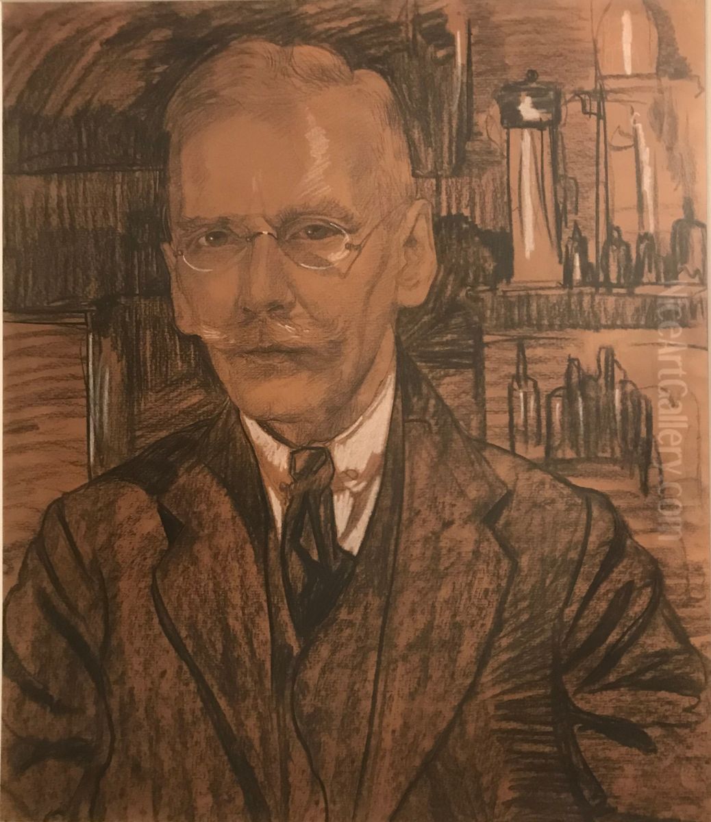 Portrait of Franciszek Krzysztalowicz Oil Painting by Stanislaw Ignacy Witkiewicz (Witkacy)
