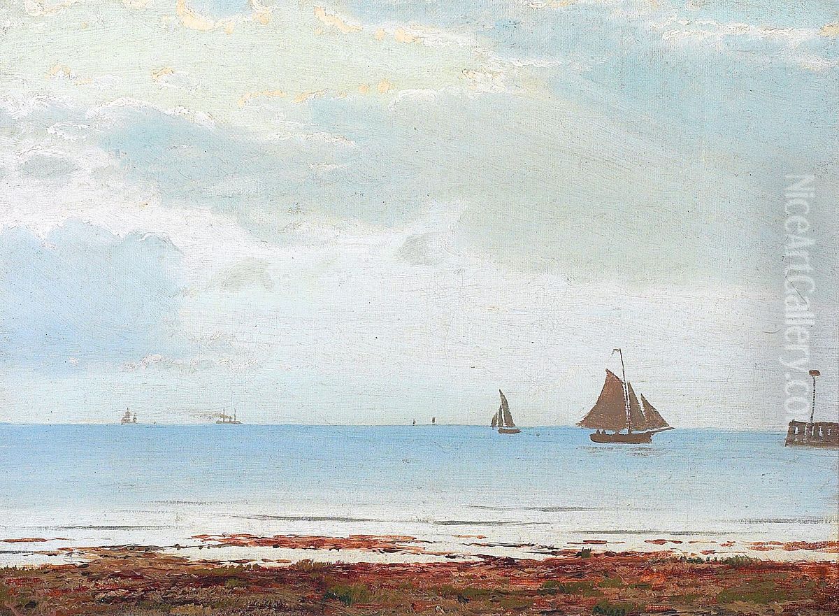 A seascape in calm weather. Oil Painting by Vilhelm Kyhn