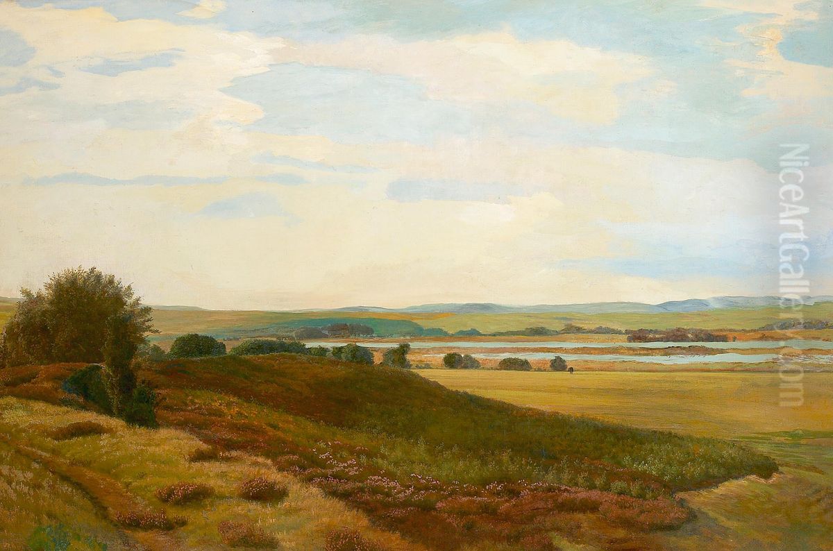 A landscape from Jutland at Knudso. Oil Painting by Vilhelm Kyhn