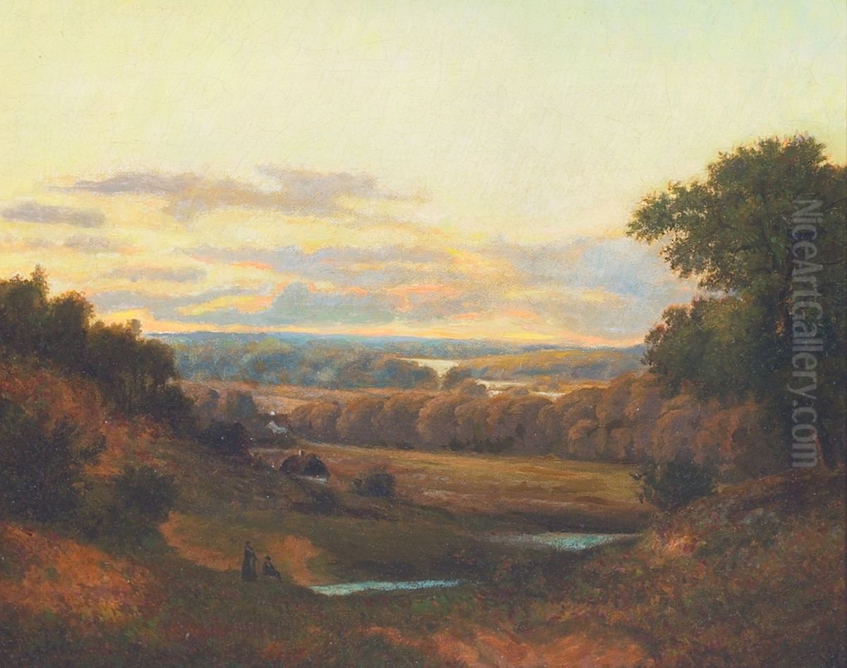 Danish landscape in Summer. Oil Painting by Vilhelm Kyhn