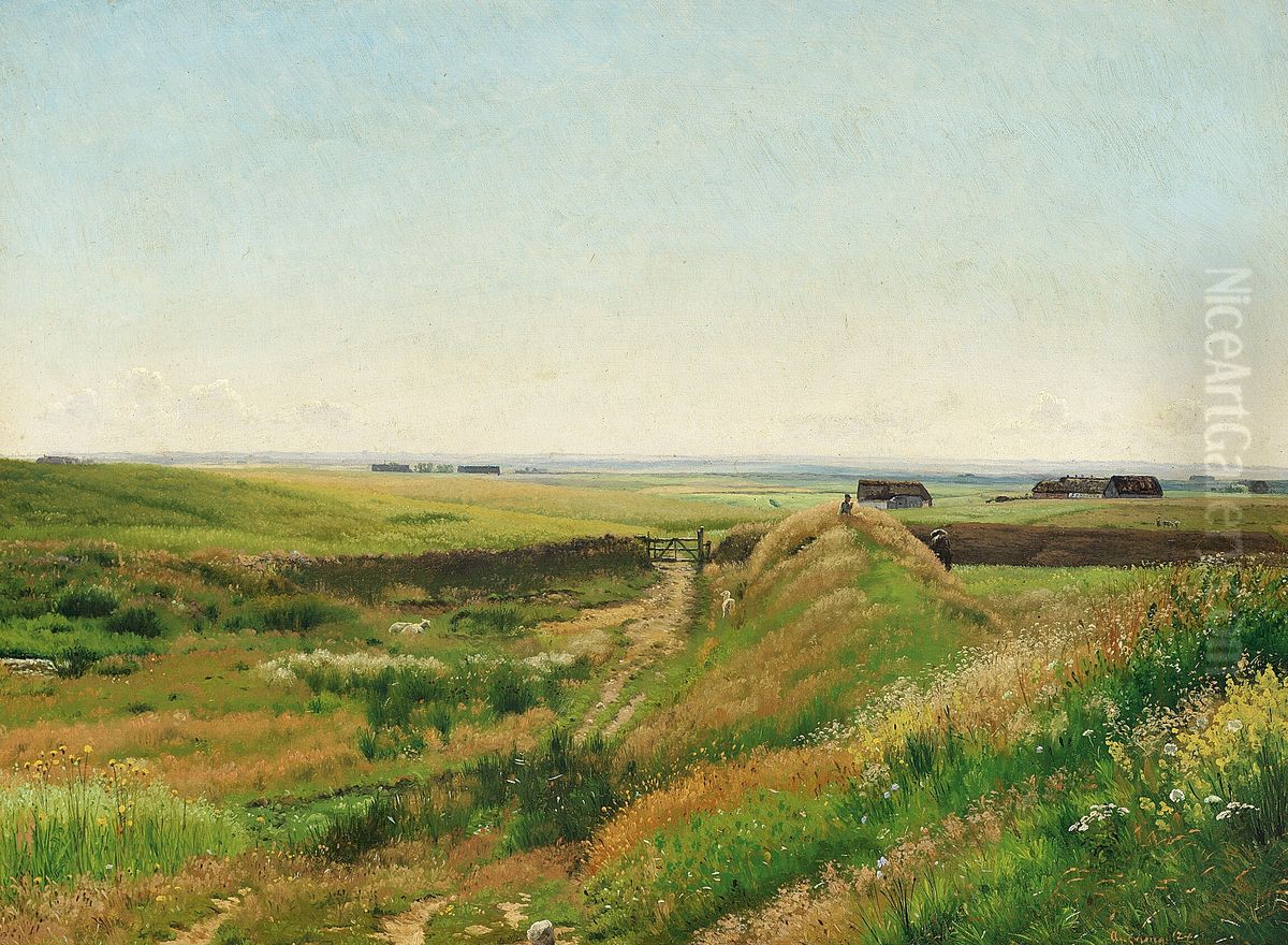 Danish landscape in Summer. Oil Painting by Vilhelm Kyhn