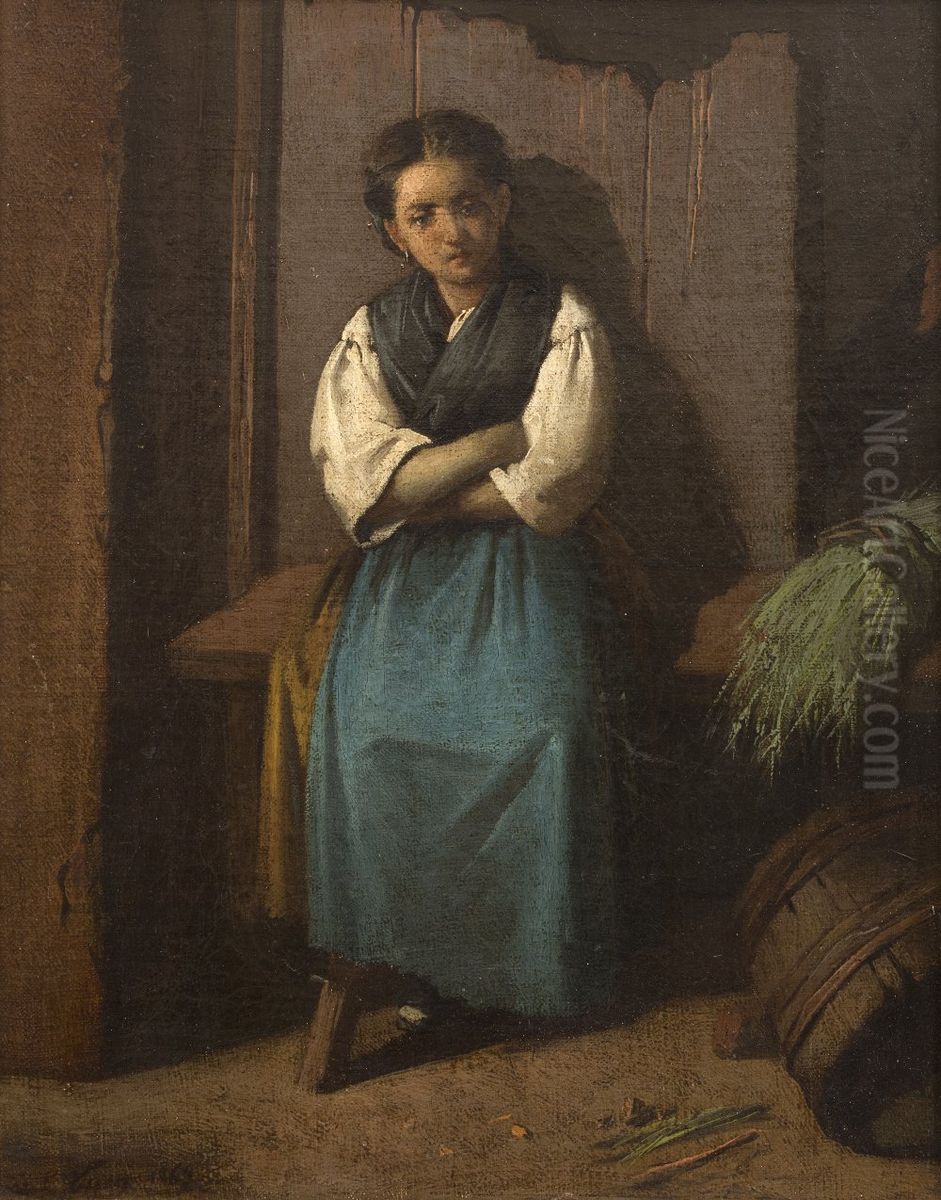 Donna seduta Oil Painting by Giovanni Costa