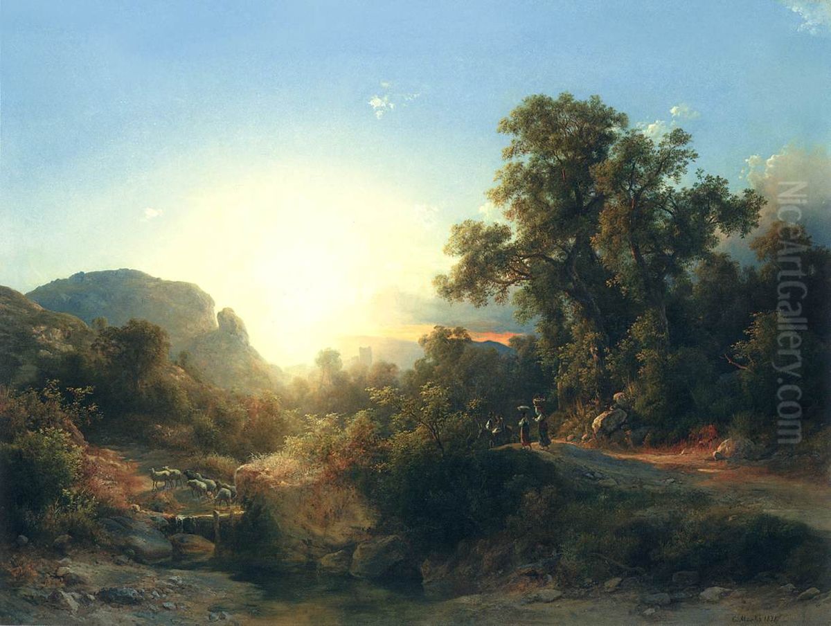 In the Vicinity of Pisa Oil Painting by Karoly Marko