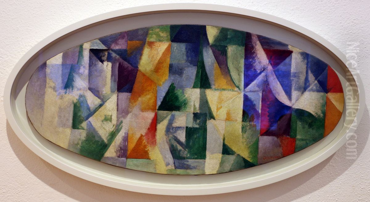 Fenetres ouvertes simultanement Iere partie 3e motif Oil Painting by Robert Delaunay
