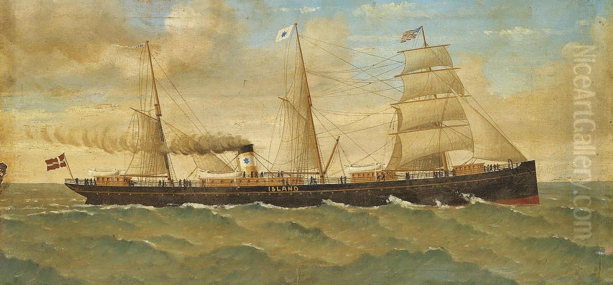 The steamship Island. Oil Painting by unknown