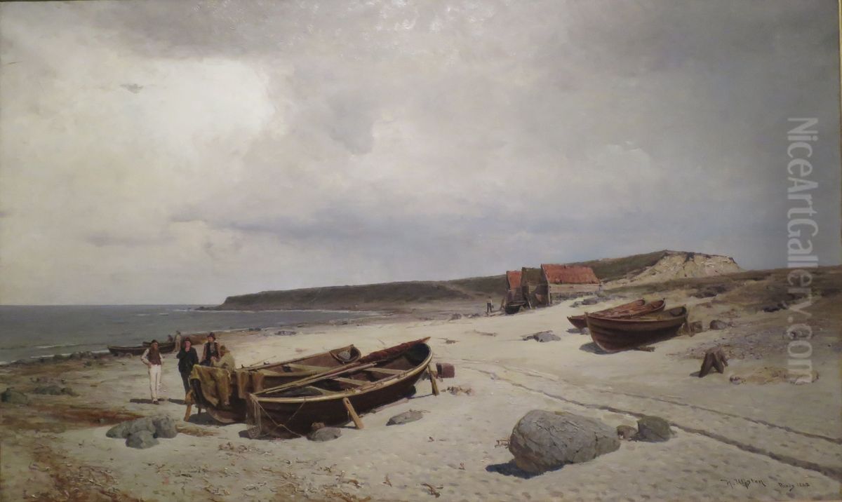 Strandparti fra Jaeren Oil Painting by Nicolai Ulfsten