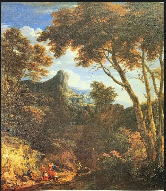 Bergachtig landschap Oil Painting by Jan Baptist Huysmans