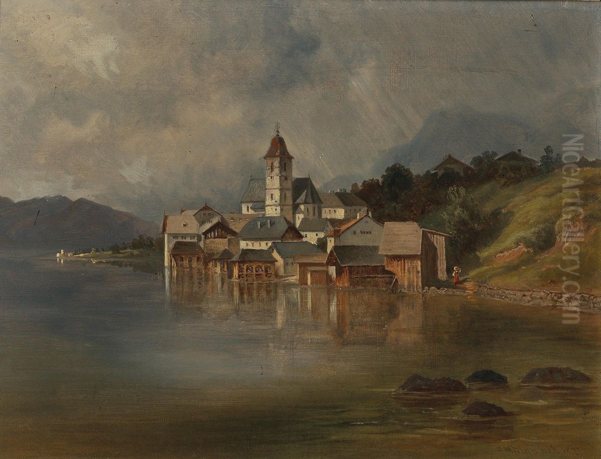 Blick auf St. Wolfgang Oil Painting by unknown