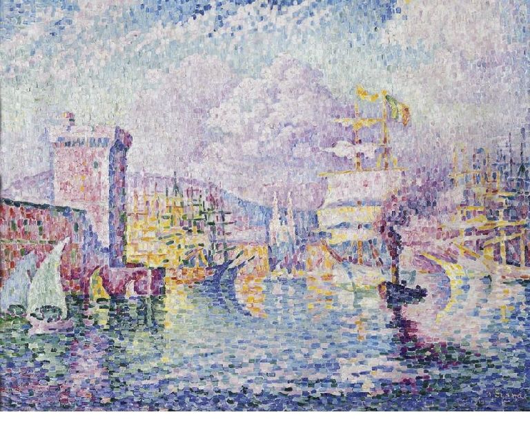 Marseille, The pink tower Oil Painting by Paul Signac