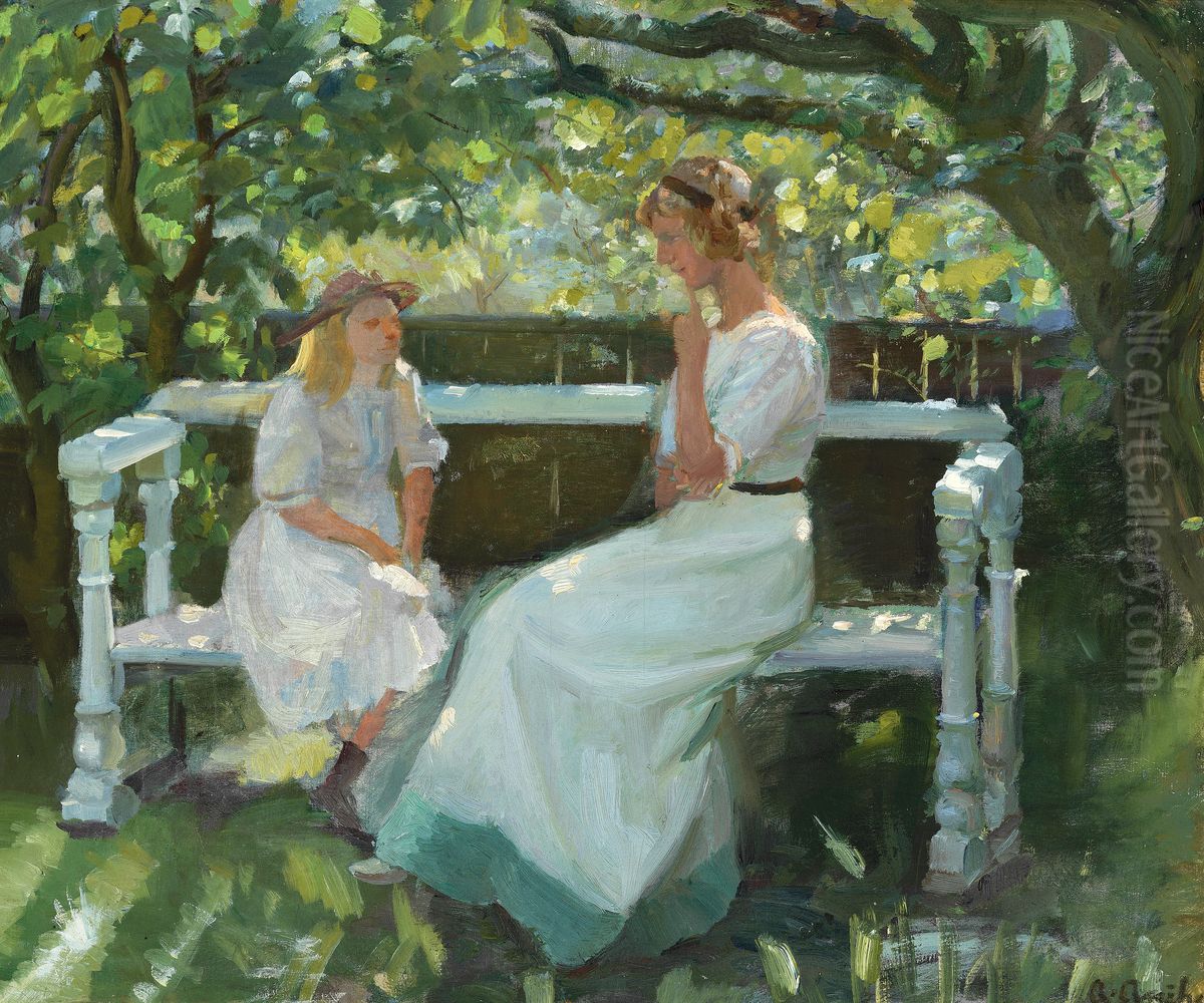 In the garden. Oil Painting by Anna Ancher