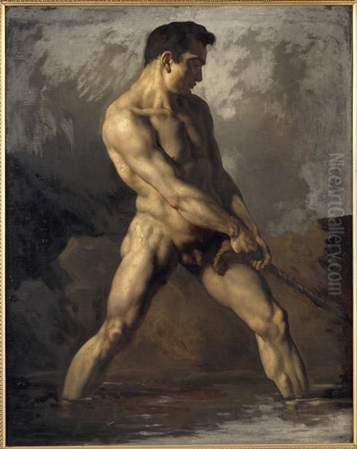 Etude d'homme nu Oil Painting by Theodore Gericault