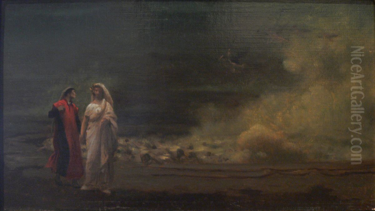Dante und Virgile in Hell Oil Painting by Jean-Leon Gerome