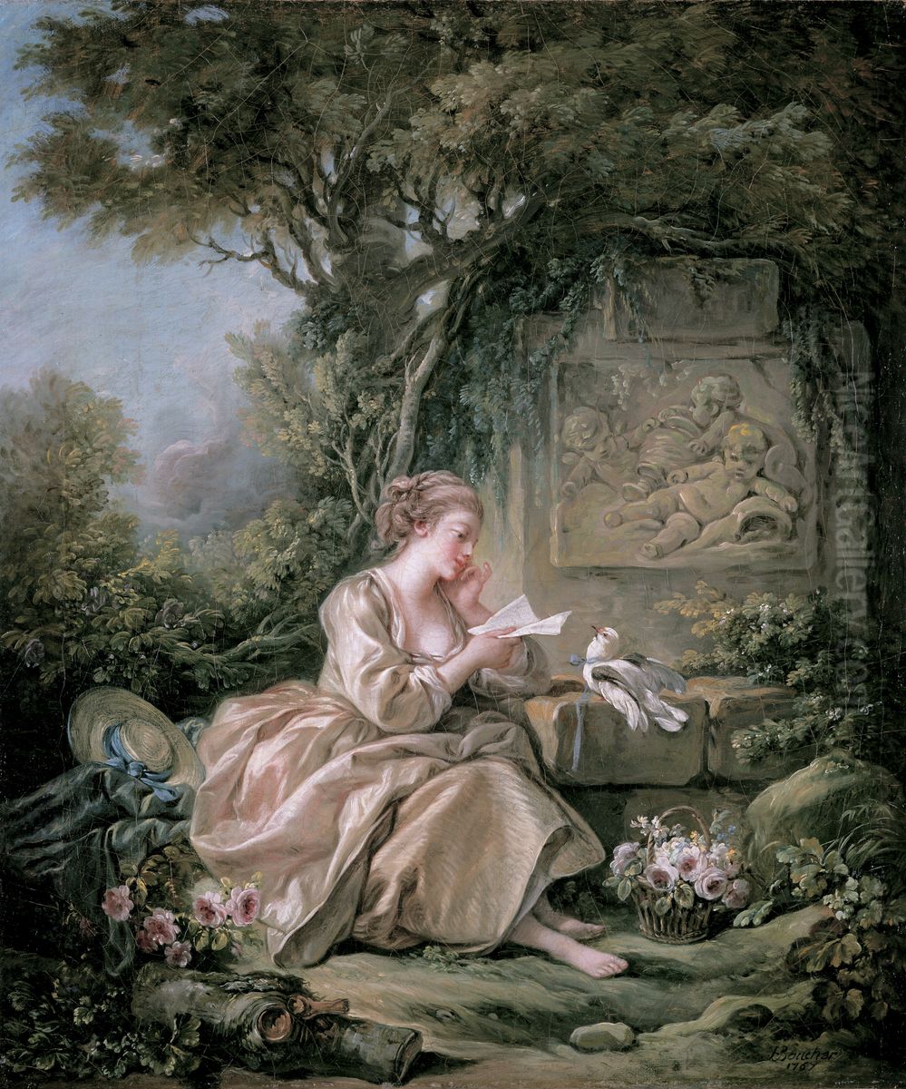 The Secret Message Oil Painting by Francois Boucher