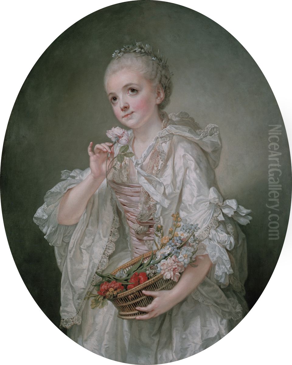 Portrait de Madeleine Barberie de Courteilles Oil Painting by Jean-Baptiste Greuze