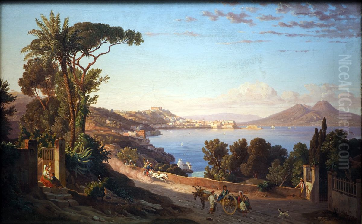 View of Naples Oil Painting by Carl Gotzloff