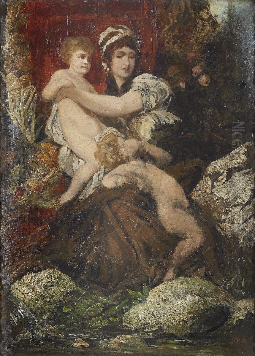 Sinnbild der Fruchtbarkeit Oil Painting by Hans Makart