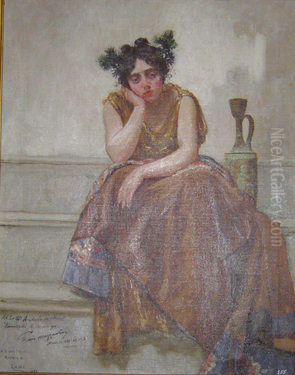 Figura femenina Oil Painting by Juan Luna