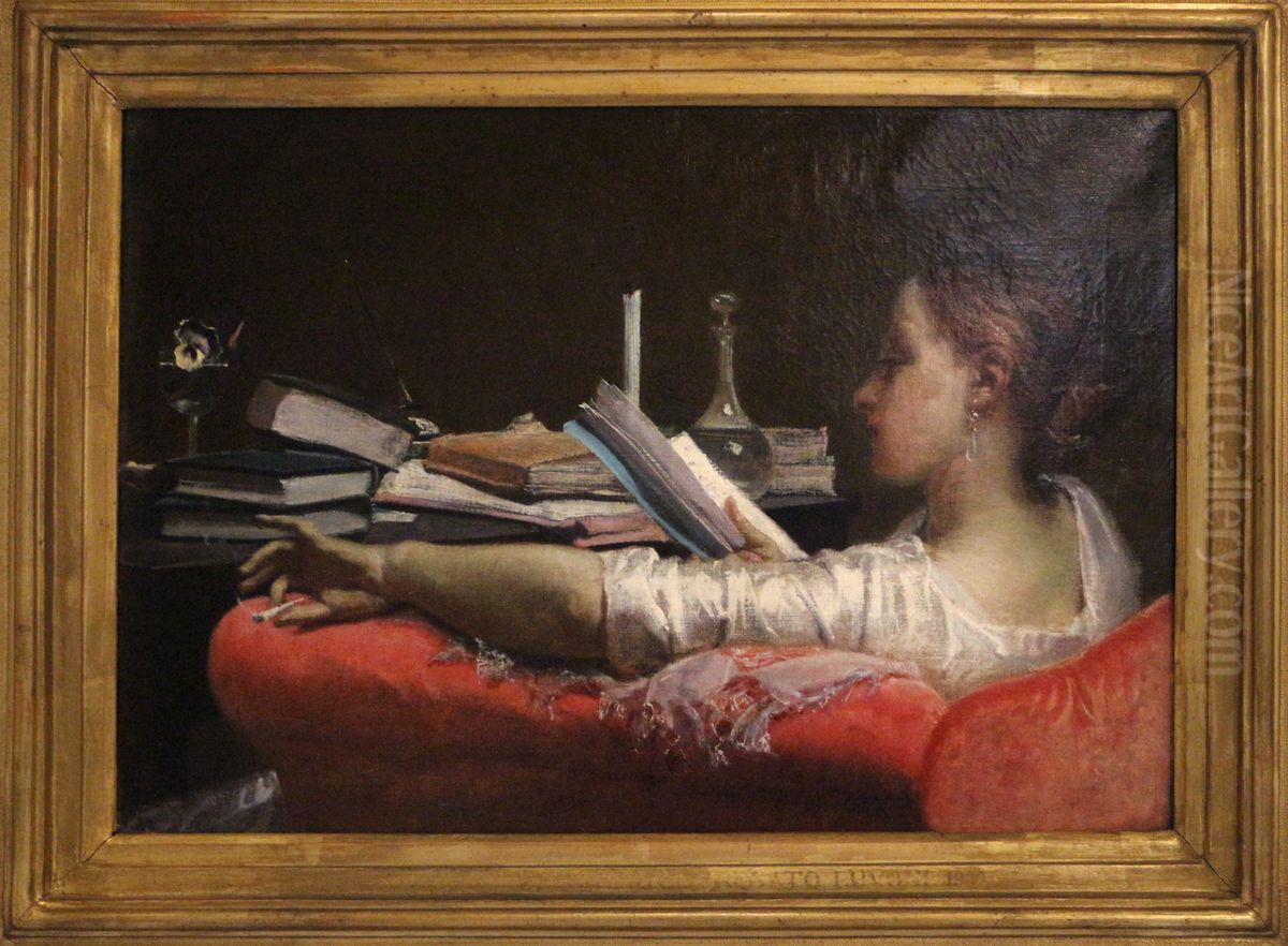 The Reader Oil Painting by Federico Faruffini