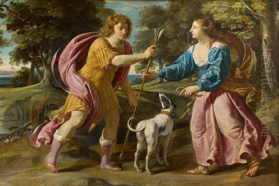 Cephalus and Procris in a Landscape Oil Painting by Philippe de Champaigne