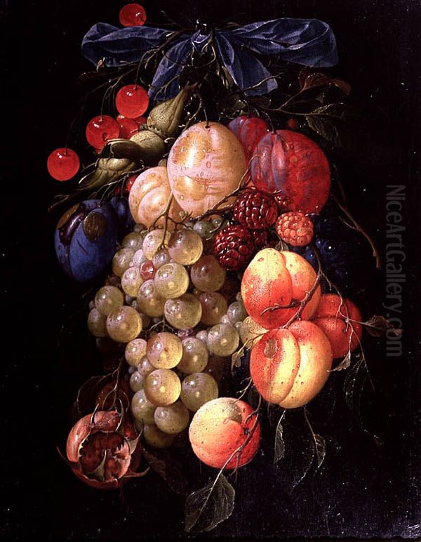 A Garland of FruitNederlands:Fruitfestoen Oil Painting by Cornelis De Heem