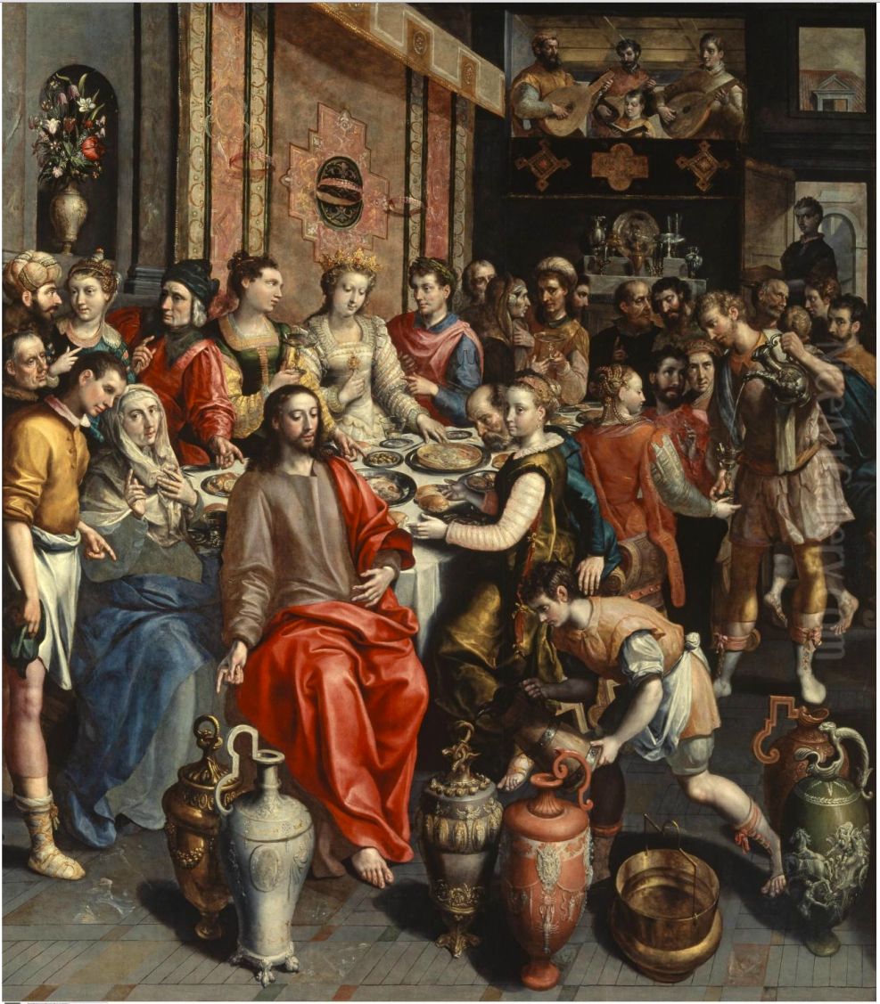 The Marriage at Cana Oil Painting by Maerten De Vos