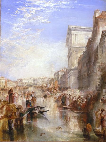 The Grand Canal - Scene - A Street In Venice Oil Painting by J. M. W. Turner