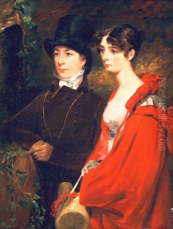 Anne and Mary Constable The Artist's Sisters Oil Painting by John Constable