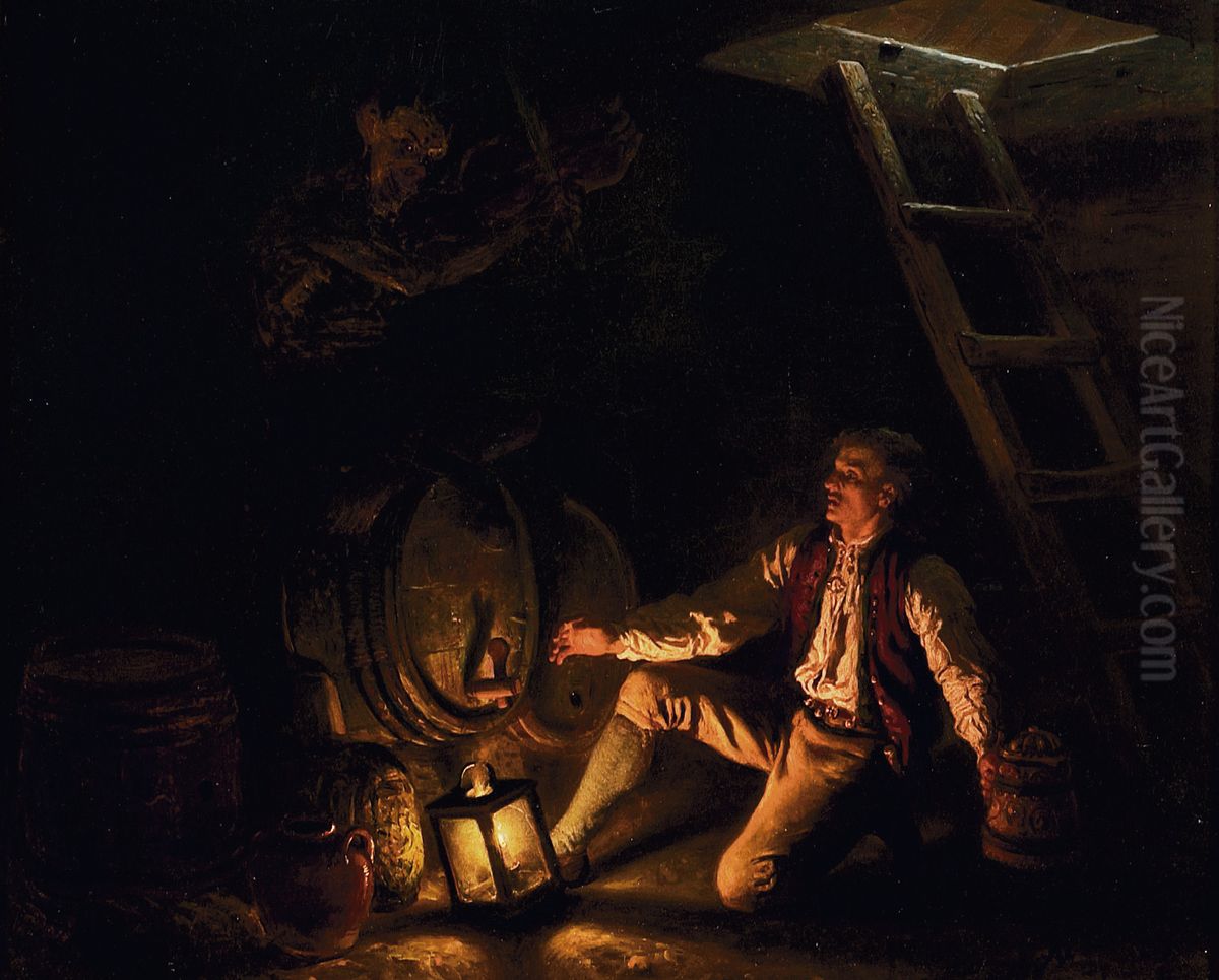 The Devil's Reel Oil Painting by Adolph Tidemand