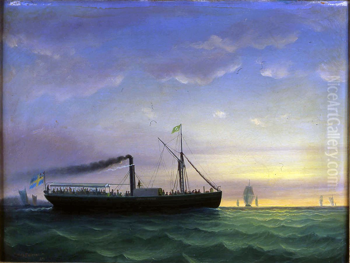 Passagerarangfartyget ESAIAS TEGNER Oil Painting by Per Wilhelm Cedergren