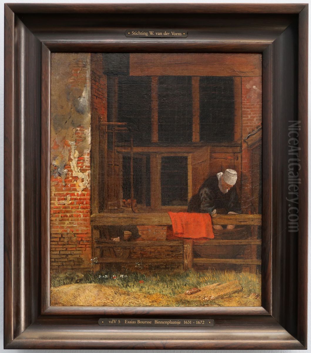 Binnenplaatsje Oil Painting by Esaias Boursse