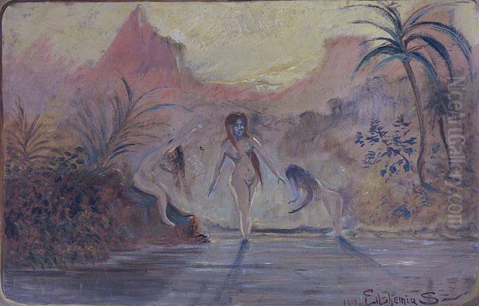 Nymphs at Sunset Oil Painting by Louis Eilshemius
